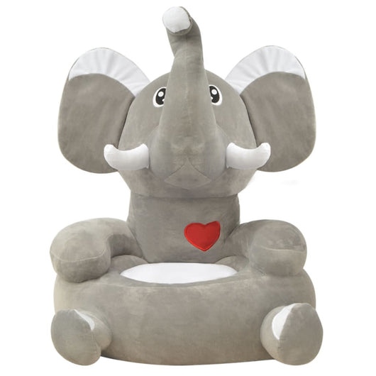 Poltrona in Peluche per Bambini Elefante Grigio 80159