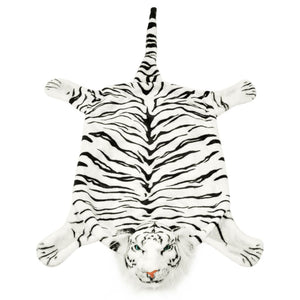 Tappeto di Peluche a Forma di Tigre 144 cm Bianco 80169