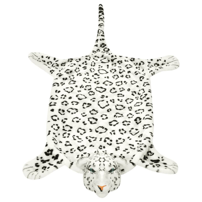 Tappeto di Peluche a Forma di Leopardo 139 cm Bianco 80171