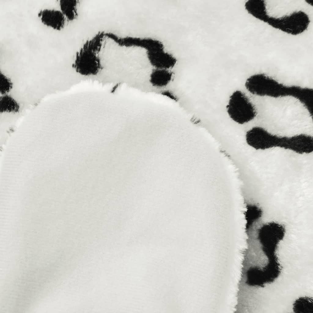 Tappeto di Peluche a Forma di Leopardo 139 cm Bianco 80171