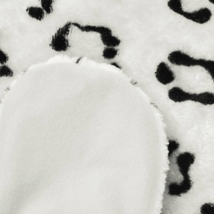 Tappeto di Peluche a Forma di Leopardo 139 cm Bianco 80171