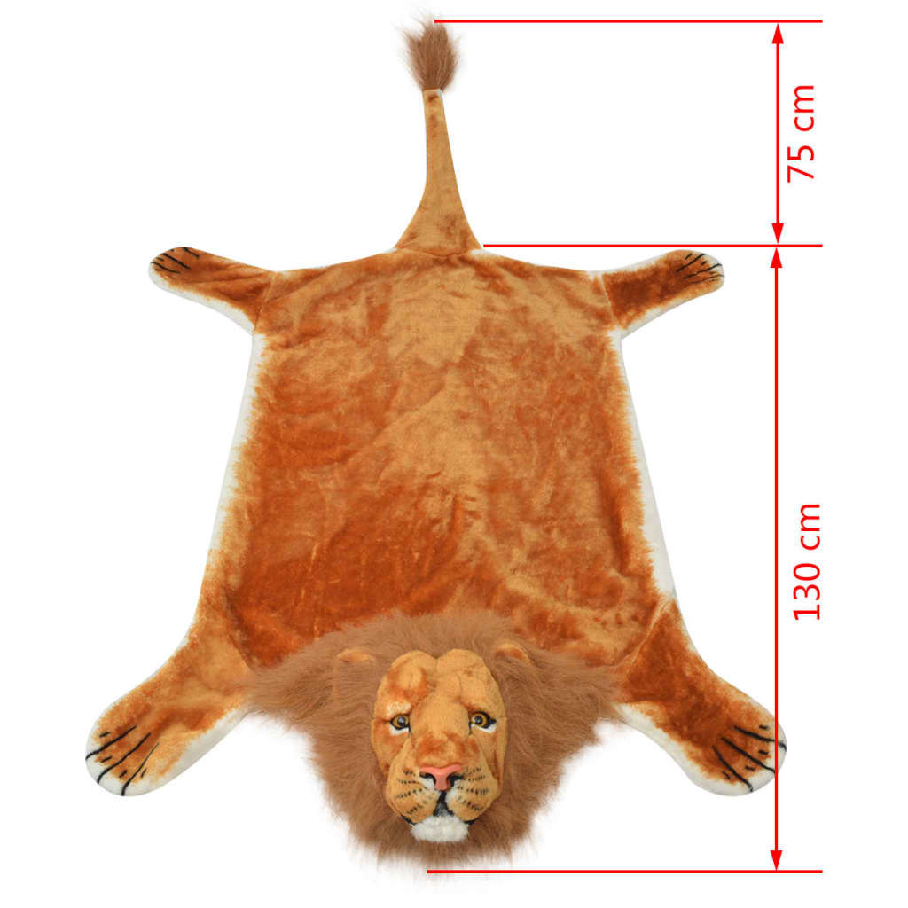 Tappeto di Peluche a Forma di Leone 205 cm Marrone cod mxl 69827