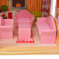 Casa delle Bambole a 3 Piani in Legno 60x30x90 cm