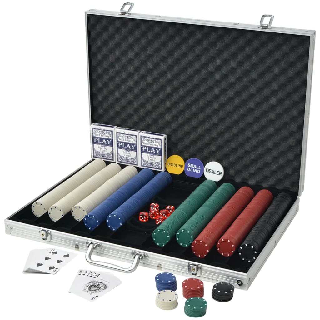 Set da Poker con 1000 Chips Alluminio 80181