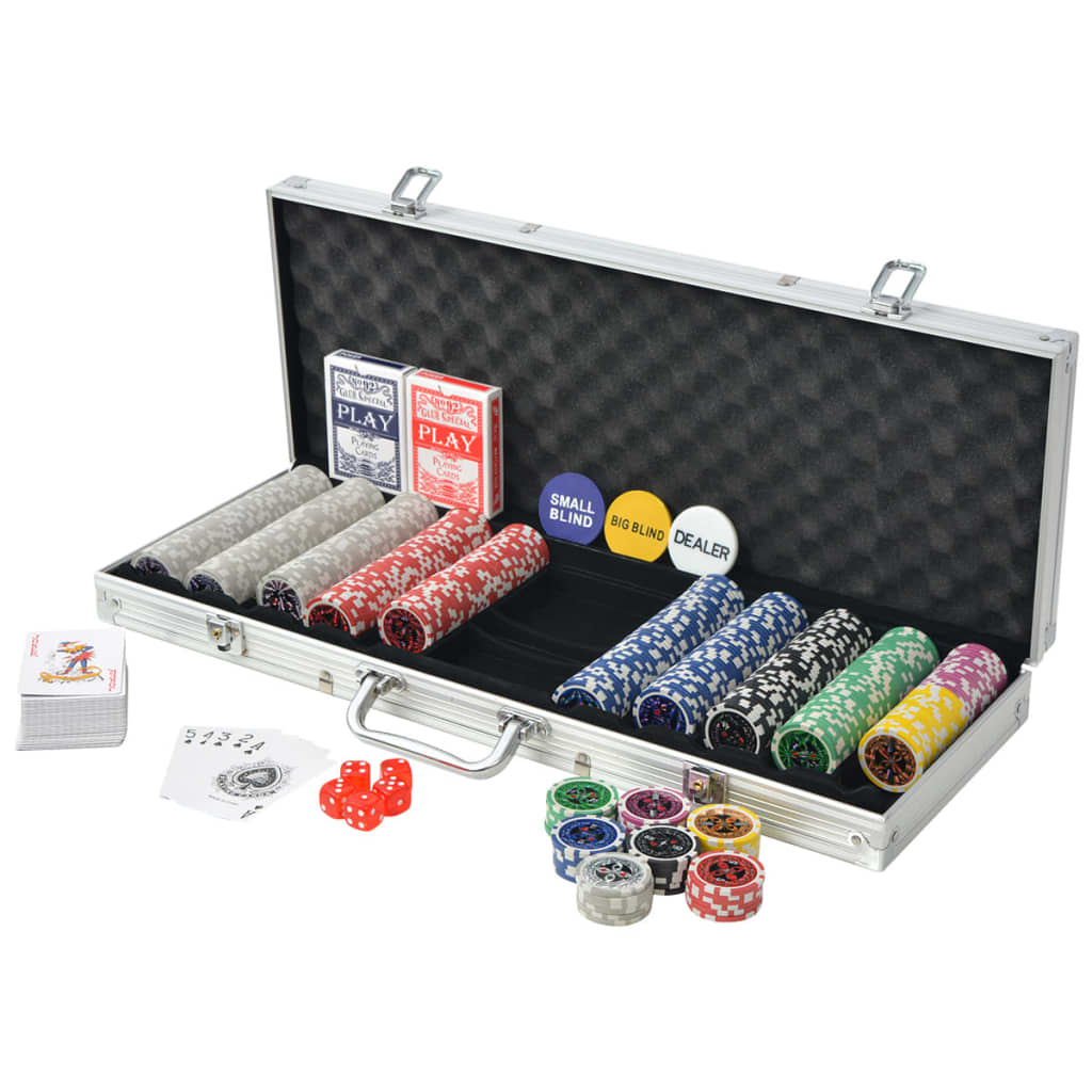 Set da Poker con 500 Chips Laser in Alluminio 80184