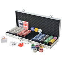 Set da Poker con 500 Chips Laser in Alluminio 80184