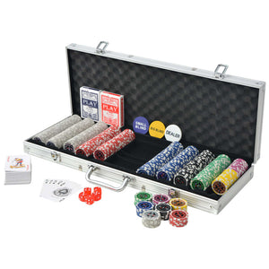 Set da Poker con 500 Chips Laser in Alluminio 80184