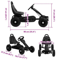 Go Kart a Pedali con Pneumatici Nero 80199