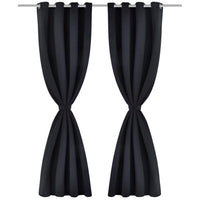 2 Pz Tende Oscuranti con Occhielli in Metallo 135x175 cm Nerecod mxl 104074
