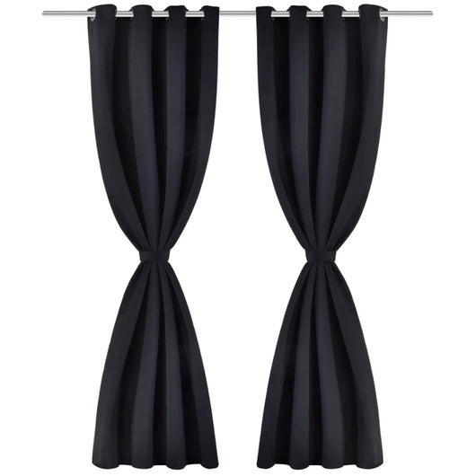 2 Pz Tende Oscuranti con Occhielli in Metallo 135x175 cm Nerecod mxl 104074