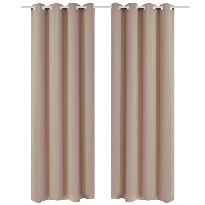 2 Pz Tende Oscuranti con Occhielli in Metallo 135x175 cm Crema cod mxl 64681