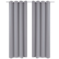 2 Pz Tende Oscuranti con Occhielli in Metallo 135x175 cm Grigiecod mxl 95056