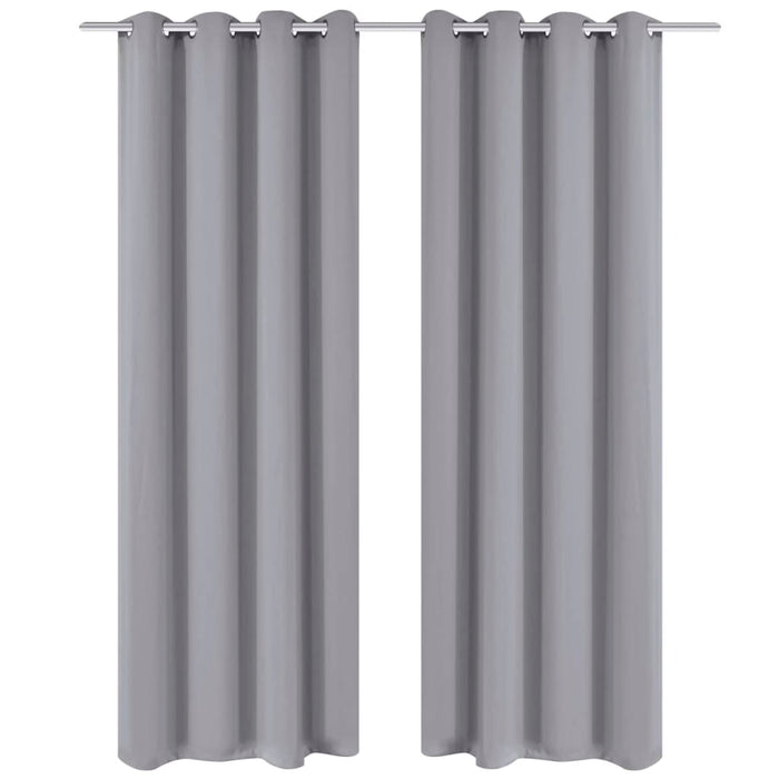 2 Pz Tende Oscuranti con Occhielli in Metallo 135x175 cm Grigiecod mxl 95056