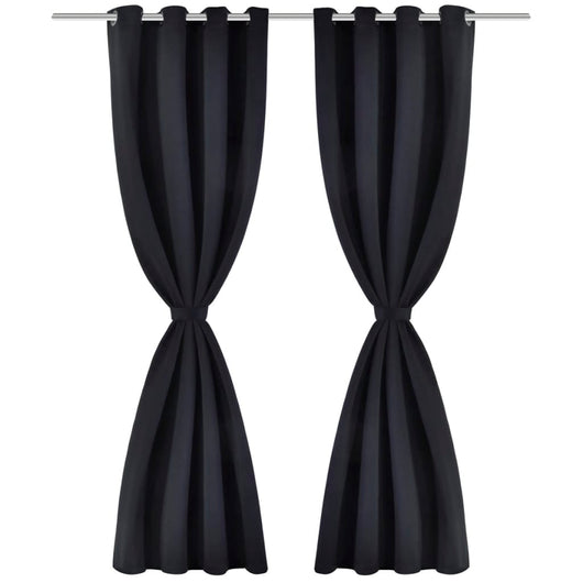 Tenda Oscurante con Occhielli in Metallo 270x245 cm Nera 132203