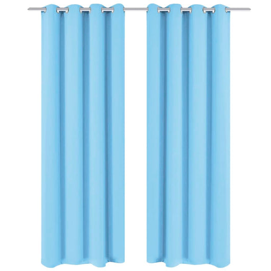 2 Pz Tende Oscuranti Occhielli in Metallo 135x175 cm Turchese cod mxl 61808