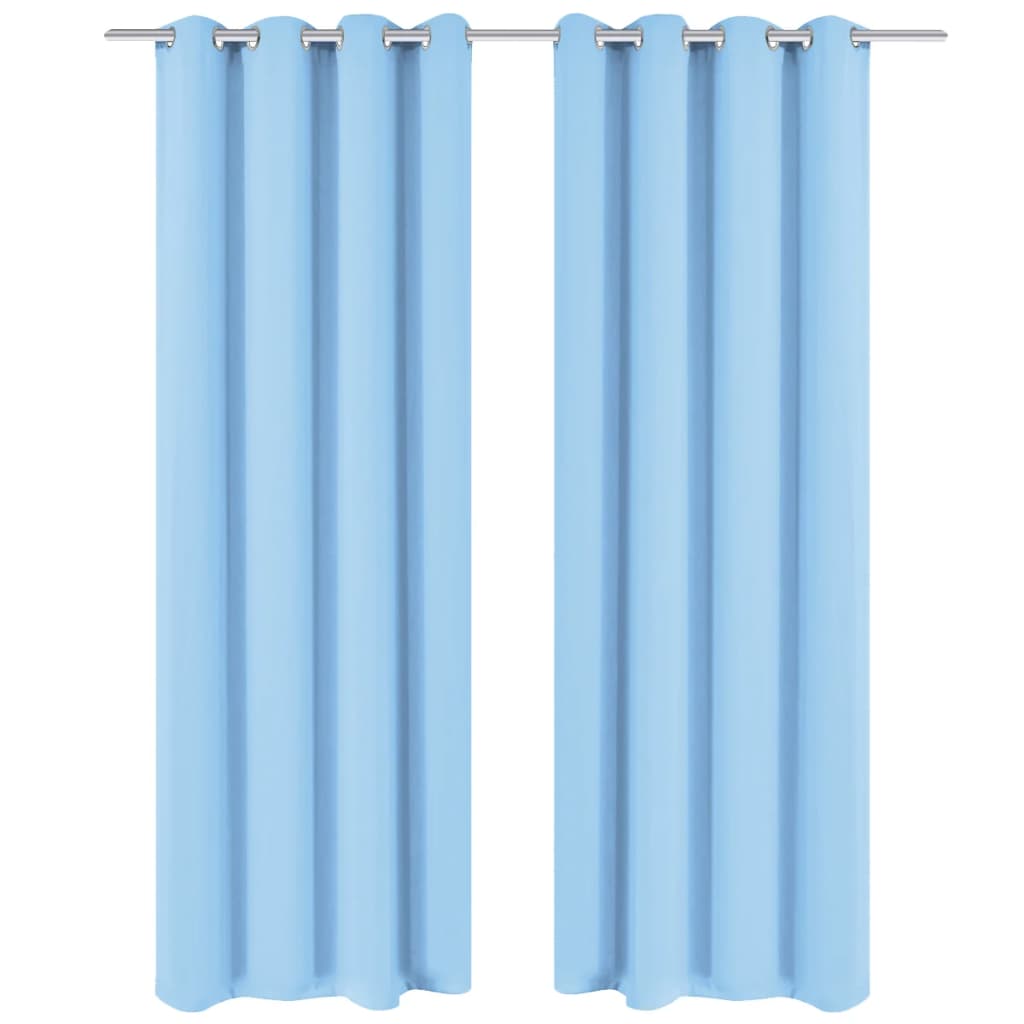 Tenda Oscurante con Occhielli in Metallo 270x245 cm Turchese 132209