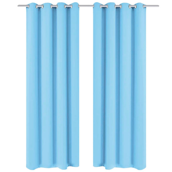 Tenda Oscurante con Occhielli in Metallo 270x245 cm Turchese 132209