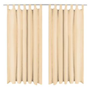 Tende in Micro Raso 2 pz con Passanti 140x175 cm Beige cod mxl 61790