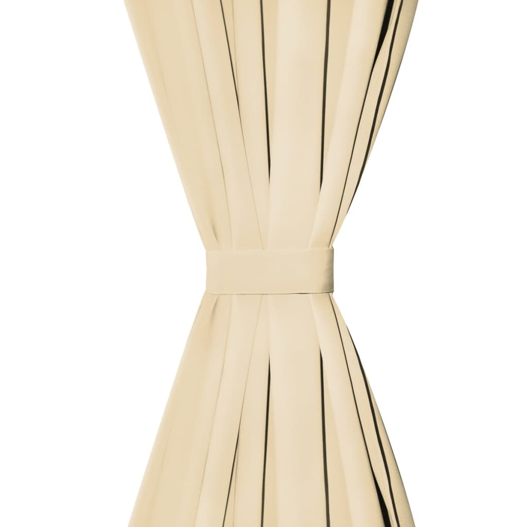 Tende in Micro Raso 2 pz con Passanti 140x175 cm Beige 132216