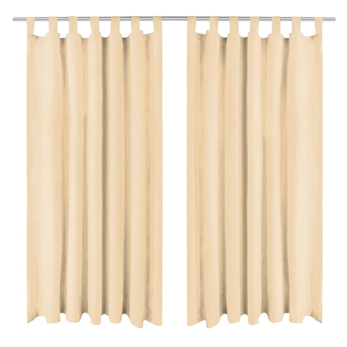 2 Pz Tende in Micro Raso con Passanti 140x225 cm Beige cod mxl 77769