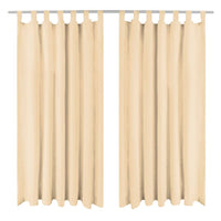 Tende in Micro Raso 2 pz con Passanti 140x245 cm Beige cod mxl 77601