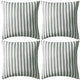 Cuscini da Esterno 4 pz Stampa a Righe 45x45 cm Grigi