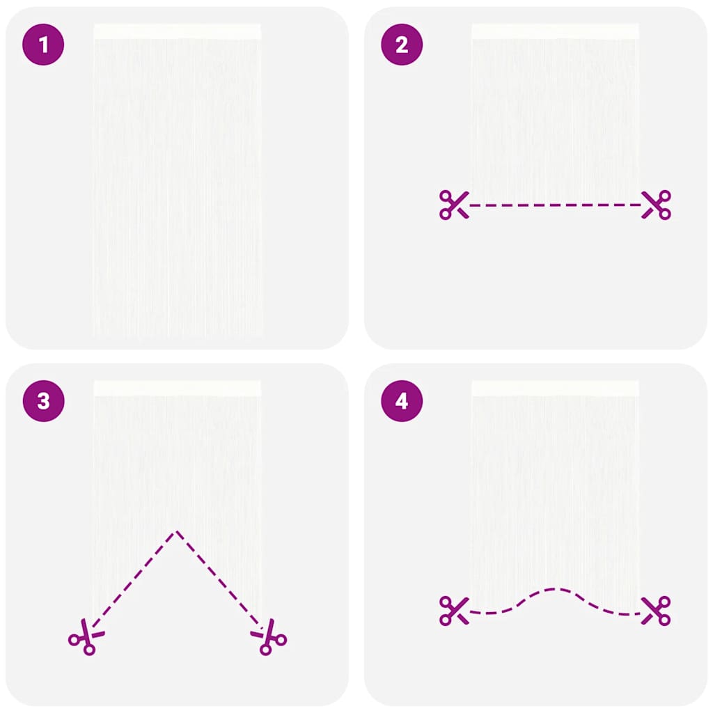 2 Pz Tende a Fili 100x250 cm Bianche 132398