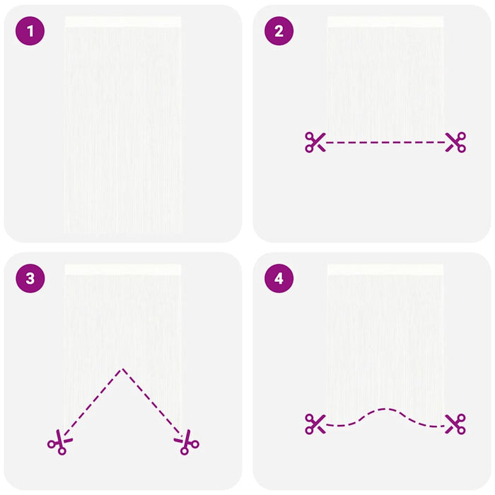 2 Pz Tende a Fili 100x250 cm Bianche 132398