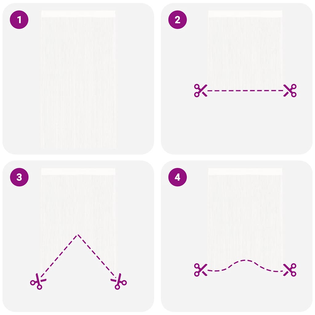 2 Pz Tende a Fili 140x250 cm Bianche 132399