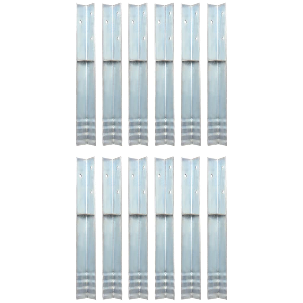 Ancoraggi a Terra a L 12 pz in Acciaio Zincato 5x5x50 cmcod mxl 127393