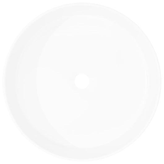 Lavandino-Lavello Rotondo in Ceramica Bianca 40 x 15 cm 185005