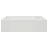 Lavandino con Foro Rubinetto Rettangolare Ceramica 46x25,5x12cm cod mxl 53030