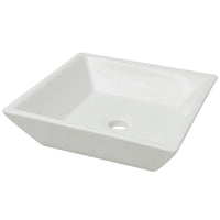 Lavabo quadrato in ceramica 41,5 cm lavabo da appoggio bagno bianco 02_0002531