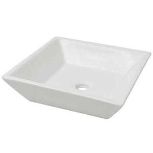 Lavabo quadrato in ceramica 41,5 cm lavabo da appoggio bagno bianco 02_0002531
