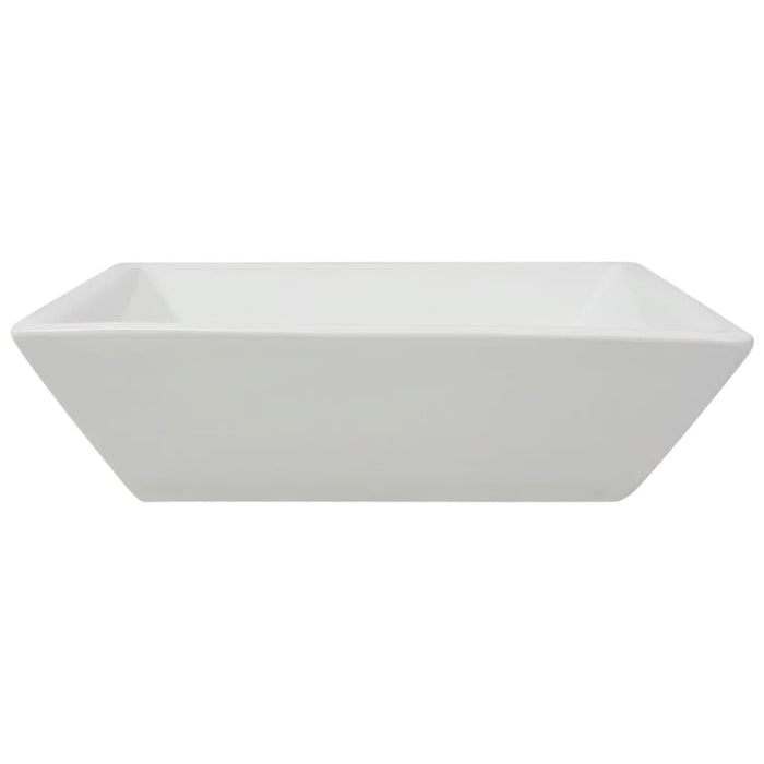 Lavabo quadrato in ceramica 41,5 cm lavabo da appoggio bagno bianco 02_0002531