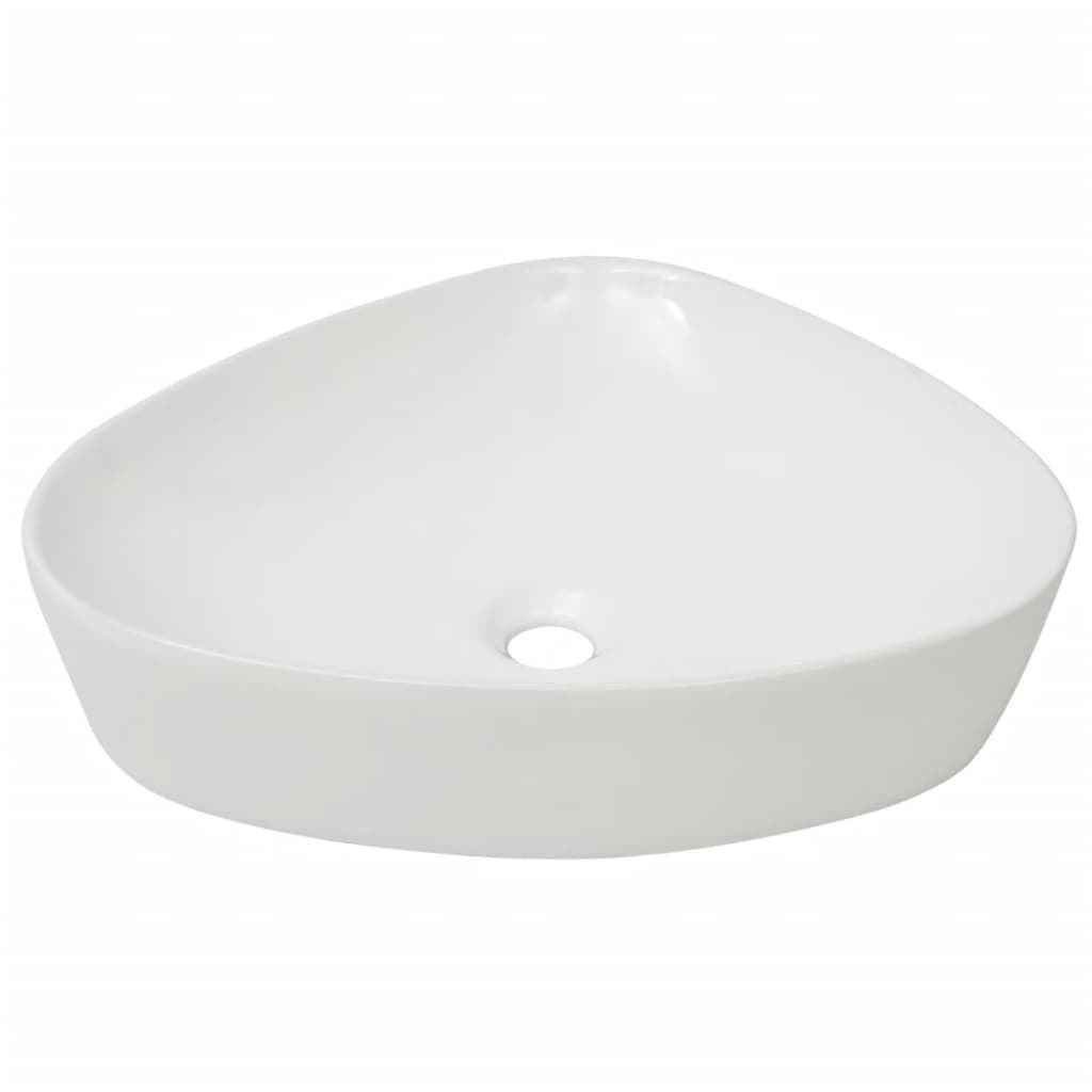 Lavabo triangolare in ceramica lavabo lavabo bagno 50,5 cm bianco 02_0002532