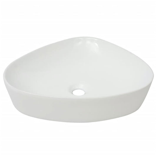 Lavabo triangolare in ceramica lavabo lavabo bagno 50,5 cm bianco 02_0002532