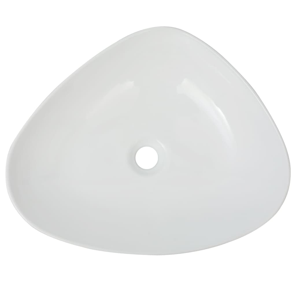Lavabo triangolare in ceramica lavabo lavabo bagno 50,5 cm bianco 02_0002532