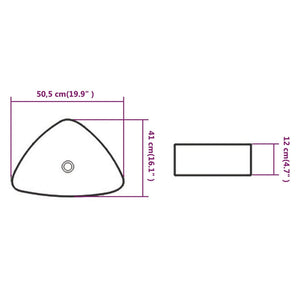 Lavandino Triangolare in Ceramica Bianca 50,5x41x12 cm cod mxl 48901