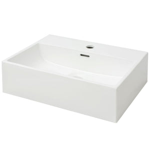 Lavabo bagno con foro rubinetto 51,5 cm ceramica bianca 02_0002533