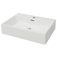 Lavabo lavabo con rubinetto in ceramica foro 60,5 cm bianco 02_0002534