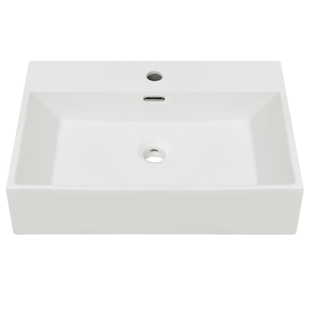 Lavabo lavabo con rubinetto in ceramica foro 60,5 cm bianco 02_0002534