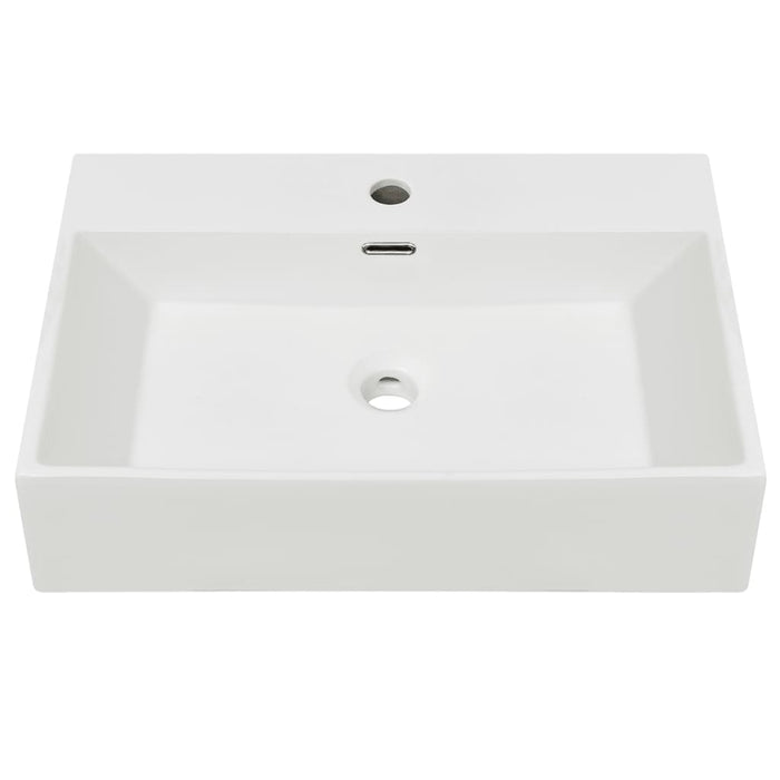 Lavabo lavabo con rubinetto in ceramica foro 60,5 cm bianco 02_0002534