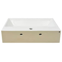 Lavandino con Foro Rubinetto Ceramica Bianca 60,5x42,5x14,5 cm cod mxl 52971