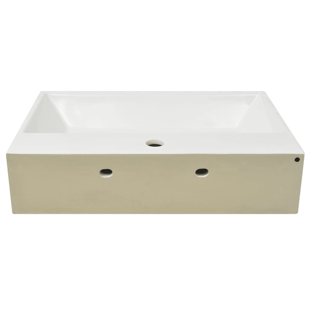 Lavabo lavabo con rubinetto in ceramica foro 60,5 cm bianco 02_0002534
