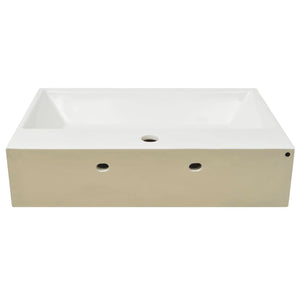 Lavabo lavabo con rubinetto in ceramica foro 60,5 cm bianco 02_0002534