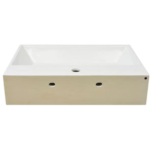 Lavandino con Foro Rubinetto Ceramica Bianca 60,5x42,5x14,5 cm 142347