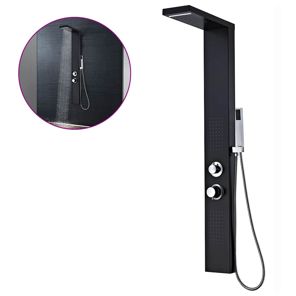 Sistema Pannello Doccia in Alluminio Nero Opacocod mxl 81487