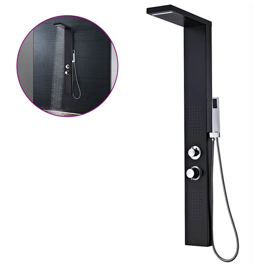 Sistema Pannello Doccia in Alluminio Nero Opacocod mxl 81487