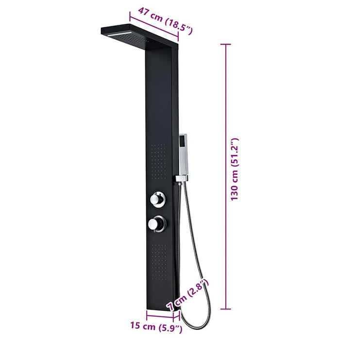 Sistema Pannello Doccia in Alluminio Nero Opaco 142373